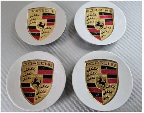 Porsche wheel centre caps badge emblem 65mm silver 4pcs