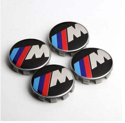 4x Mpower BMW Alloy Wheel Centre Hub Caps Covers Badges Emblems 68mm