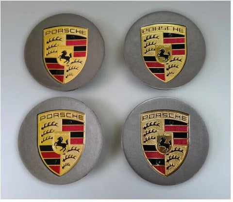 Porsche Wheel Centre Caps – 65mm – Grey 4pcs