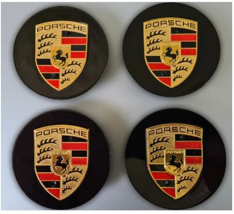 Porsche Wheel Centre Caps | Black 65mm 4x