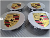 4pcs Porsche Wheel Centre Caps – 76mm – Silver