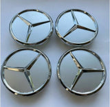 4x Mercedes Silver Alloy Wheel Centre Hub Caps AMG A B C E S M Class CLA GLA SLK
